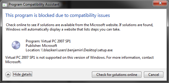Microsoft virtual pc 2007 sp1 64 bit windows 10