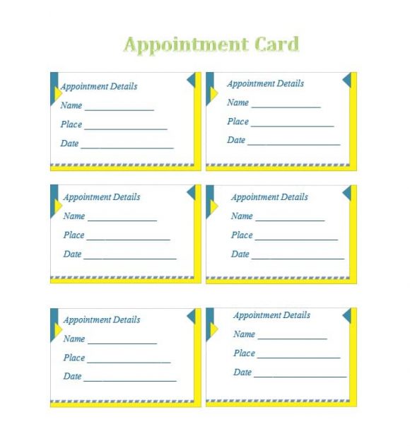 Printable Appointment Reminder Templates Free
